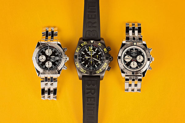 Breitling watches on yellow background