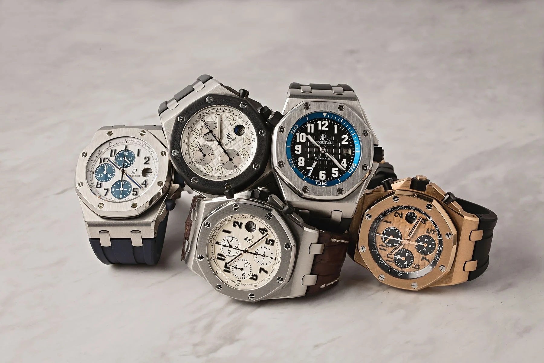 Audemars Piguet watches grouped together