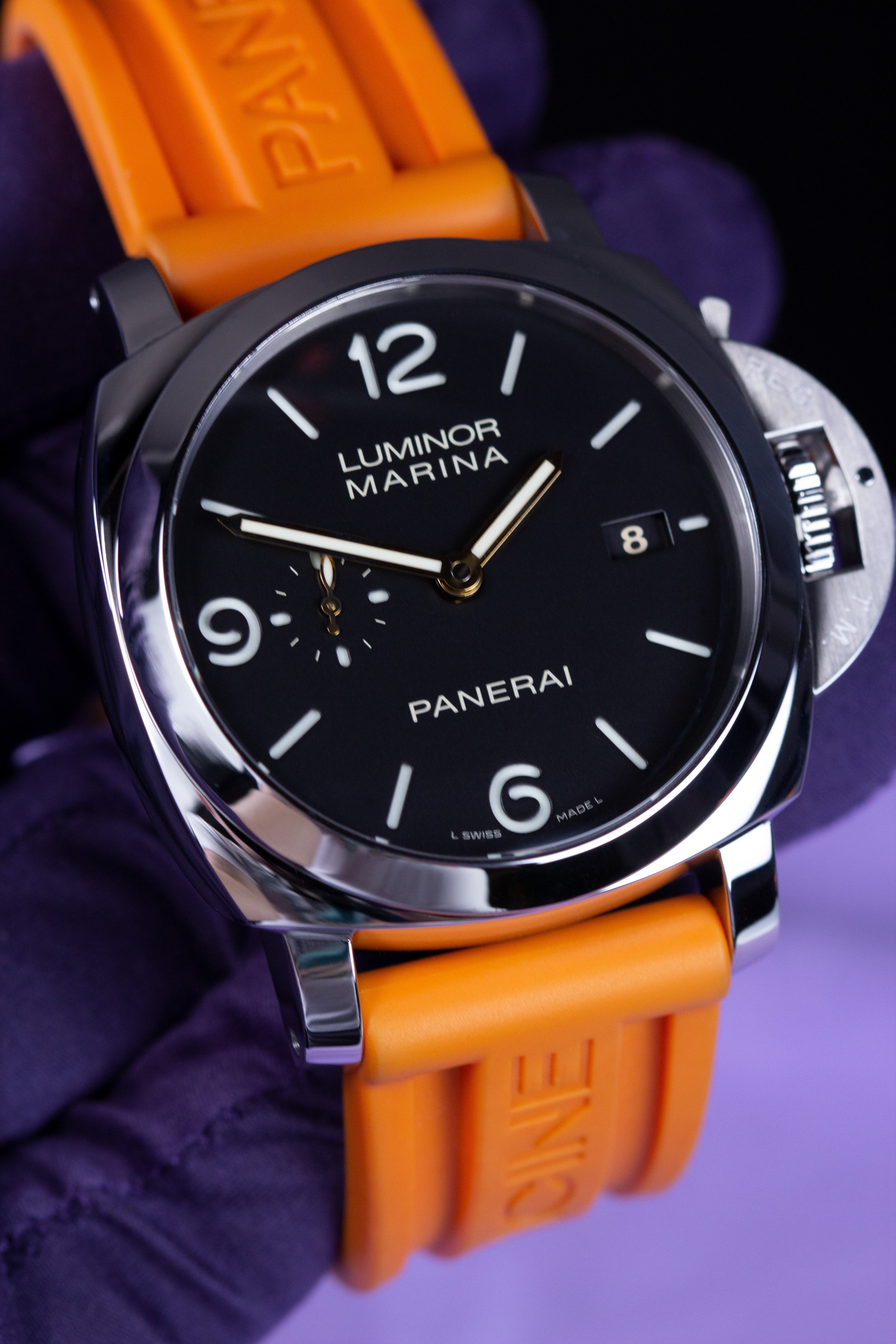 Panerai luminor marina rubber strap best sale