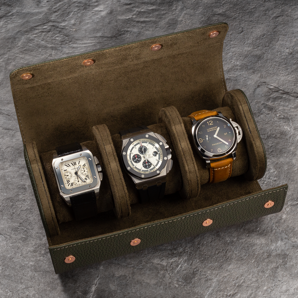 Verde Oliva Martellata Roll Gift Set